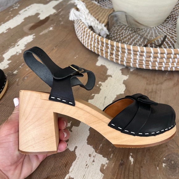 Anthropologie Swedish Hasbeens NWT Bow Covered Sandal  clog Best Style🌈🌸 - Picture 9 of 14